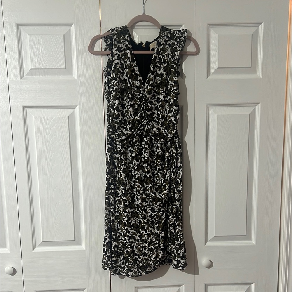 Elegant Black and White Floral Dress